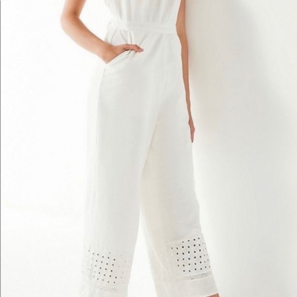 Urban Outfitters Padma Embroidered Eyelet Jumpsuit size small